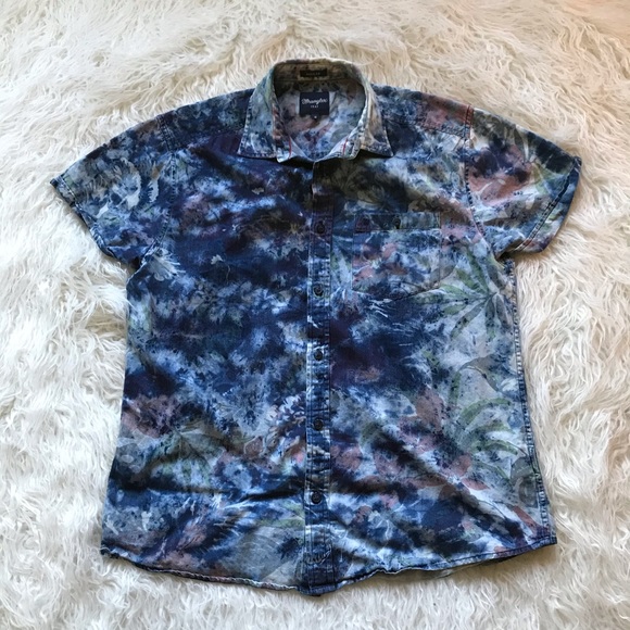 Wrangler Other - WRANGLER TIE DYE FLORAL BUTTON DOWN SHIRT